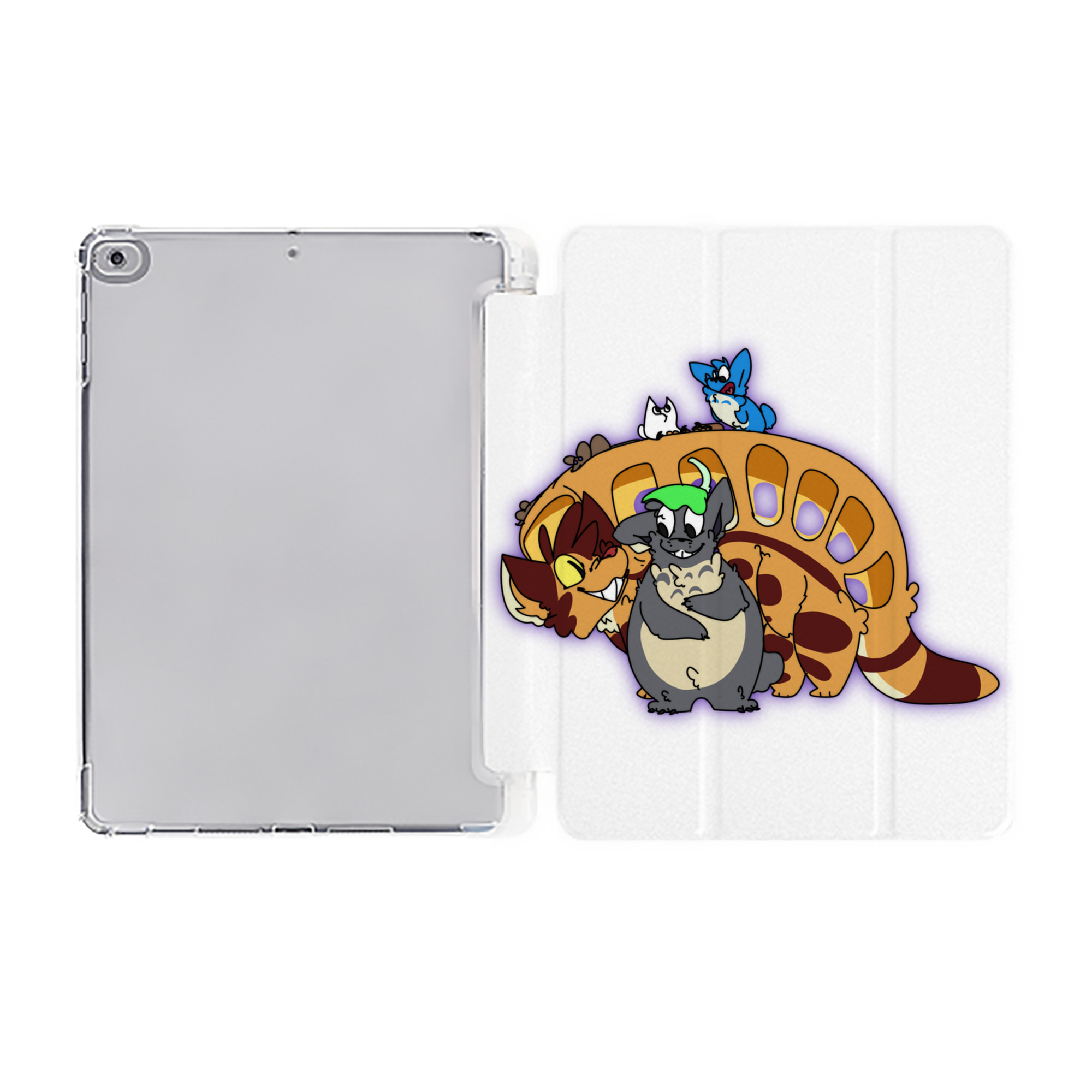 （画像用） となりのトトロ 草壁メイ 草壁サツキ My Neighbor Totoro Satsuki Kusakabe Mei Kusakabe IPad ケース ペン収納付き 三つ折りスタンド PUレザー×シリコン 対応機種9.5/10.5/10.9インチ